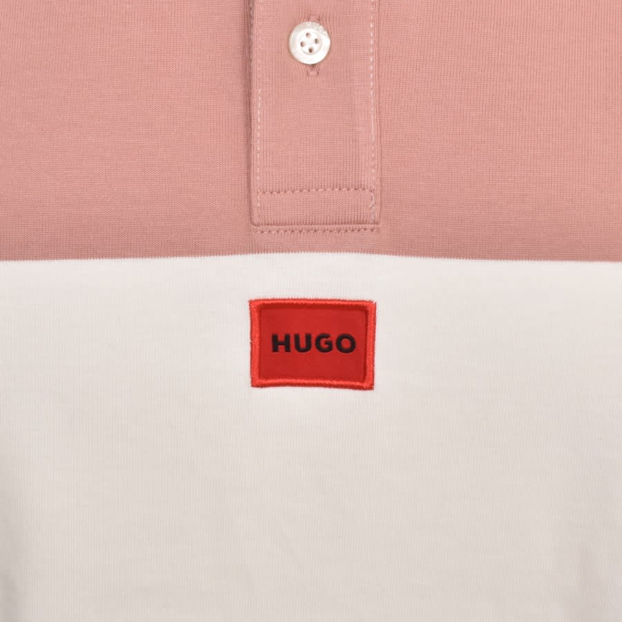 HUGO Diragbi Long Sleeved Polo T Shirt Pink Mainline Menswear United States